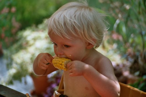 Amelie isst Mais